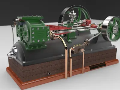 Garret Steam Stationery Engine Free 3D print model