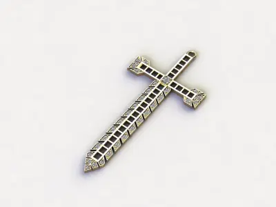 Jesus Christ Sword Pendant jewelry cad design 3D model