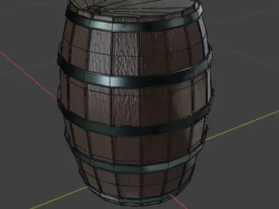 Low poly pbr wooden barrel  Free low-poly 3D model