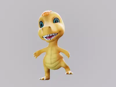 Cartoon dino  rigged 3D model