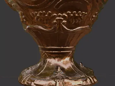 Antique Ornamental Bronze Pitcher  Game Ready PBR 3D Model 3D model