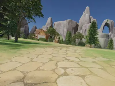 Mountain Village Landscape 3D model