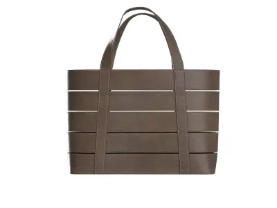 Dark brown Leather Tote Bag 3D model