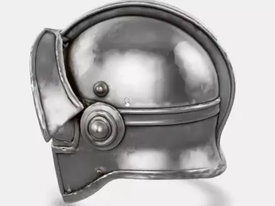 Steel Plate Knight Helmet Low-poly 3D model