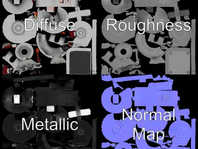 Bench Grinder Model Pack for Industrial and Workshop Scenes Low-poly 3D model