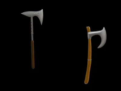 Battle axes Low-poly 3D model get