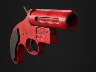 flare gun  Low-poly 3D model