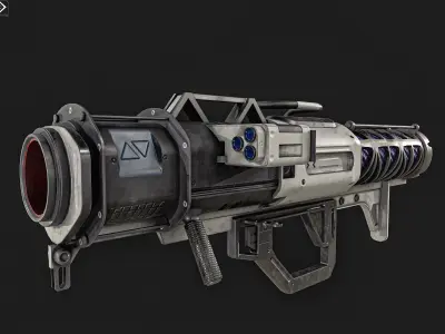 Sci-fi Rocket Launcher Low-poly 3D model