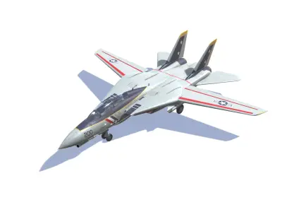 F-14 Tomcat Jet Fighter Aircraft Low-poly 3D model