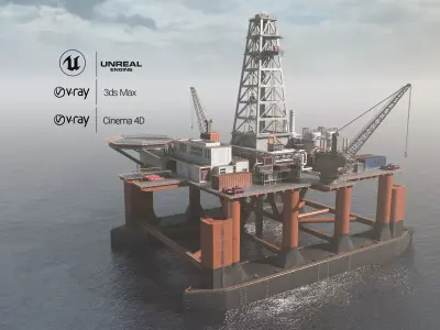 Dolphin Oil Rig 3D model