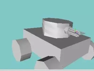 minigun tank Free low-poly 3D model