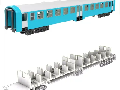 Bhv regional train wagon of MAV - TT scale 3D print model