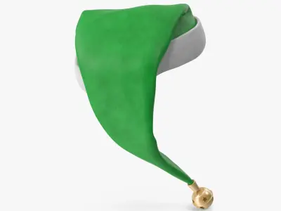 Christmas Hat Green with Bell 2 v2 3D model