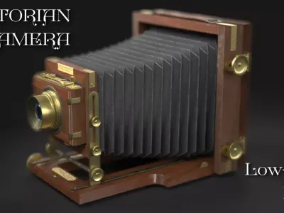 Victorian Camera Low-poly 3D model