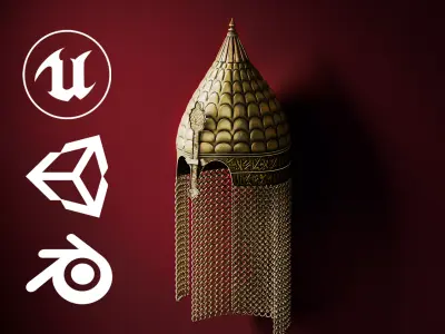 Sultan helmet Low-poly 3D model