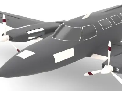 private jet Low-poly 3D model buy