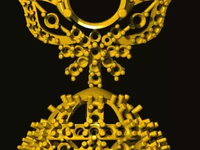 jumka golden ornament 3D print model