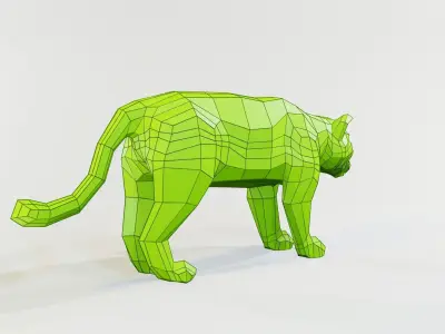 Jaguar animal Low-poly 3D model