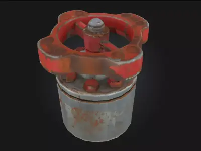 Rusty Valve Aged Mechanical Control Element  3D model