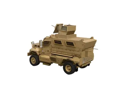 International MaxxPro Armored Vehicle Low Poly MRAP Truck Low-poly 3D model