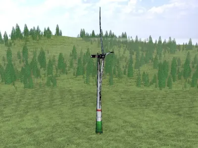 Wind turbine E1 H-132 RD 172 m Low-poly 3D model