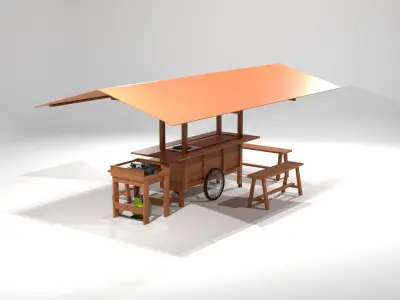 Gerobak Angrkingan 3D Model 3D model