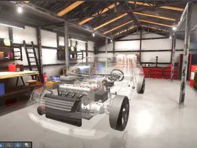 Car Chassis Engine Low Poly 3D Model  Game Ready Unity 6 Low-poly 3D model