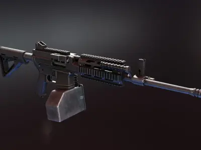 FightLite MCR Beltfed AR15 Low-poly 3D model