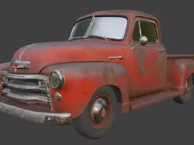 Vintage Rusty Pickup Truck 3D Model 3D model 35