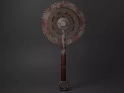 Saw Blade Axe - Game Ready Low-poly 3D model