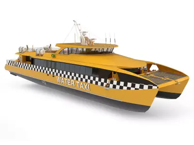 High speed taxi catamaran ferry 3D model