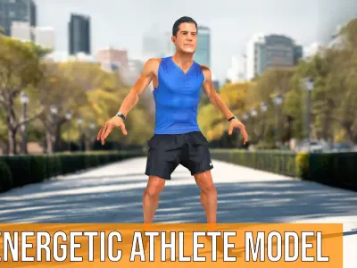 Energetic Athlete model pack Low-poly 3D model