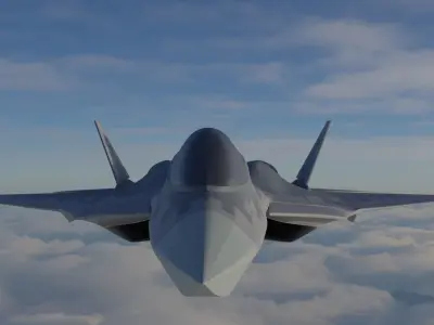 SU57 5TH GEN FIGHTER JET 3D model