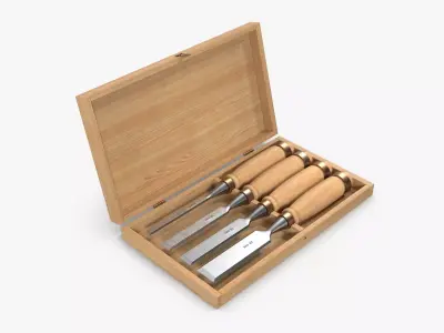 Straight chisels 3D model purchase