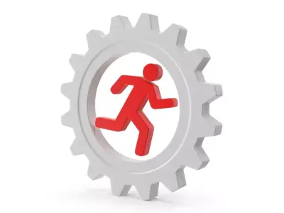 Gear and Man Low-poly 3D model