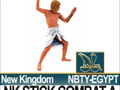 Ancient Egyptian Stick Combat NK Props Poser Daz A 3D model