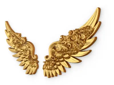 Wings Printable carved decor 12 3D model