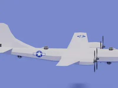 Boeing B-29 Superfortress Bomber Low-poly 3D model