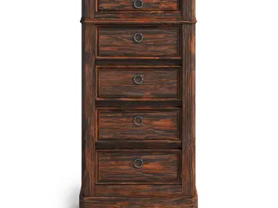 French Louis Philippe Style Carved Nightstand 3D model