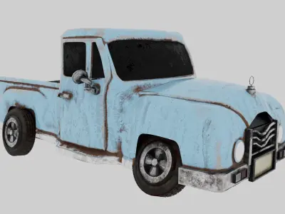 Old Abandoned Rusty Truck Low-poly 3D model