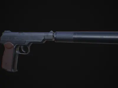 APB - APS Stechkin automatic pistol Low-poly 3D model