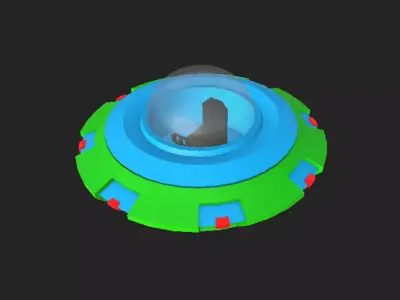 Alien Spaceship 3D Model Low-poly 3D model
