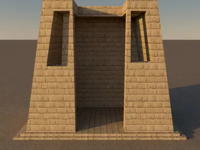 Stone house Low-poly 3D model