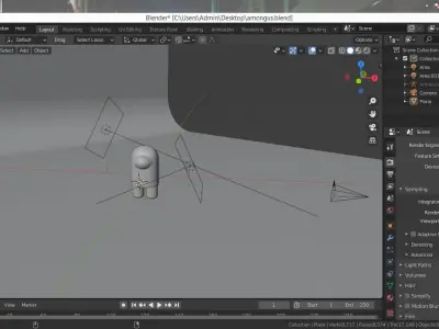 AmongUs Model robot with eye 3D model