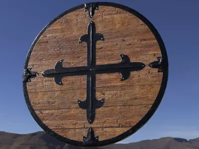 Medieval Round Shield Low-poly 3D model purchase