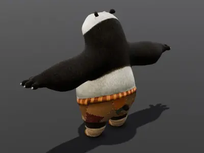 Panda Rigged 3D Model  Low-poly 3D model