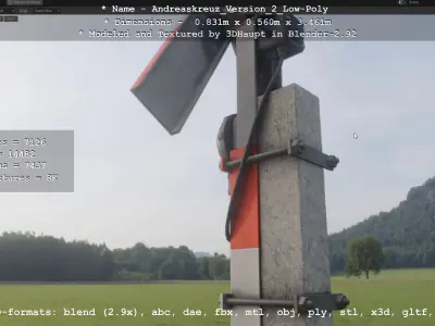 Andreaskreuz Version 2 High and Low-Poly Version 3D Model Pack