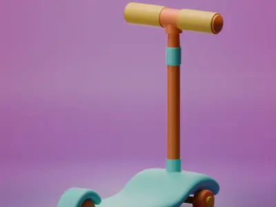 Cartoon style Kick Scooter 3D model