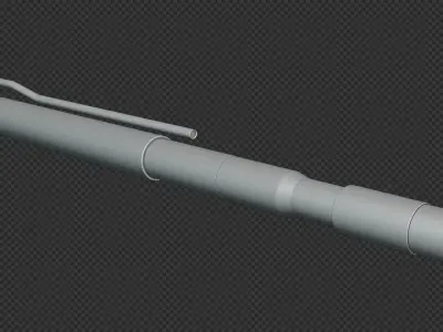 AR-15 Mid-Length Socom Profile Barrel Low-poly 3D model