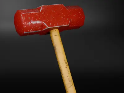 Sledge Hammer Low-poly 3D model buy